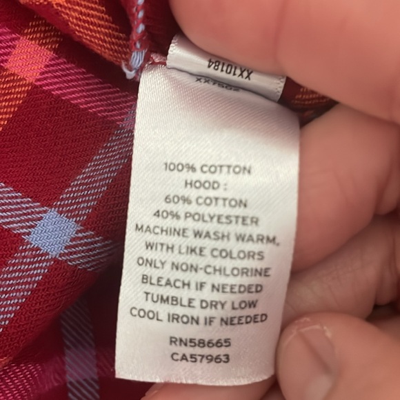 Tucker + Tate Red-Blue-Orange-Gray Long Sleeve Flannel Pullover Dress- Girls 6 - Picture 6 of 10